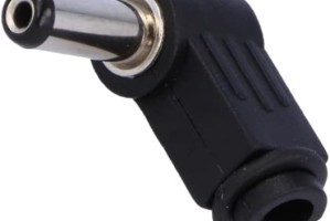 DC-Hohlstecker mit Lötanschluss, 90° abgewinkelt, 2,1/5,5mm, Schaftlänge 14mm