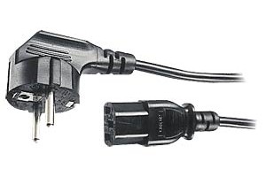 Netzkabel, Schutzkontaktstecker gew, 1,8 m, schw, C13
