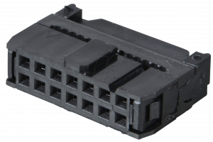 Pfostenbuchse, 14-polig, mit Zugentlastung