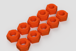 10x Stack TPU Mutter M3 Neon Orange