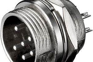 Mikrofon-Einbaustecker f. Funkgeräte, 6-polig