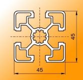 250mm Aluprofil 45x45L B-Typ Nut 10 für Biereinschenker